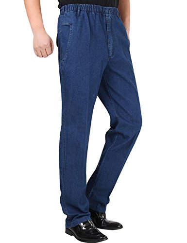 Youlee Herren Elastische Taille Gerade Jeanshose Stretch
