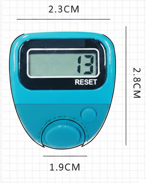 Image of SHOPOLIFE Small Hand Tally Finger Ring Counting Device, Jap Counting Device for Mantra Jaap, Digital Head Electronic Tally Counter, 5 Digit (99999) Counter, 1 Pc, Multicolor