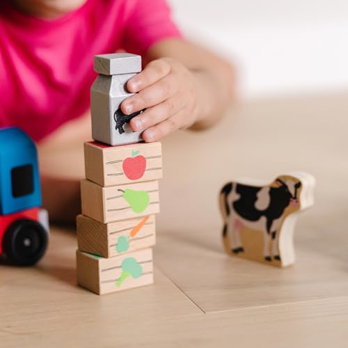 Melissa & Doug Wooden Farm Train Set - Classic Wooden Toy (3 Linking Cars) - image 8