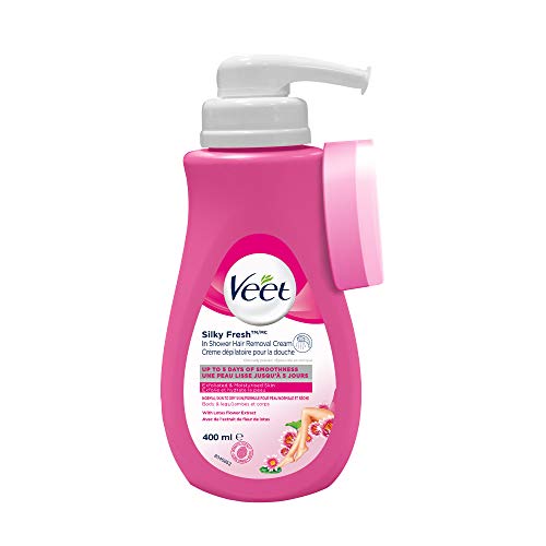 Veet In Shower Hair Removal Cream for Normal Skin with Silk & Fresh Technology, Legs & Body - 13.5 Fl Oz / 400 mL