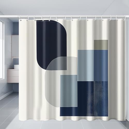 Rideau de douche imprimé géométrique 140x210 cm au look tendance - 4