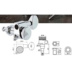 VUBLY Lot de 6 accordeurs de verrouillage pour guitare électrique Têtes de machine de verrouillage Chevilles d’accordage… - Les Beatles, Paul McCartney, John Lennon, RIngo Starr, George Harrison VUBLY Lot de 6 accordeurs de verrouillage pour guitare électrique Têtes de machine de verrouillage Chevilles d'accordage… – Image 7