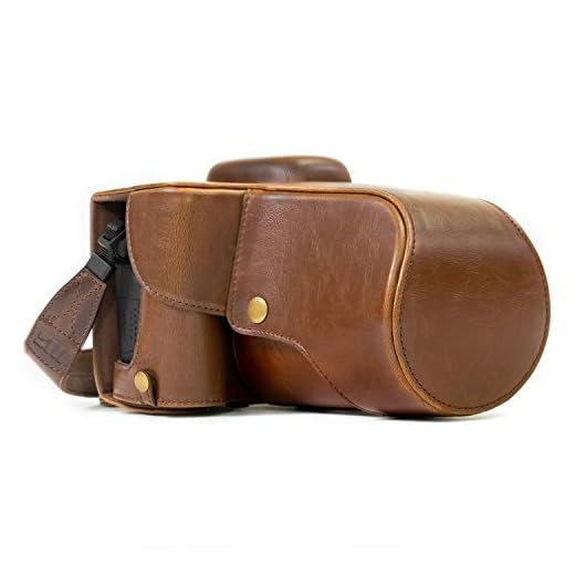 MegaGear MG528 - Funda protectora de piel para cámara Canon EOS 750D/Canon EOS 760D con cámara réflex digital de 18-200 (T6s, T6i), color marrón oscuro