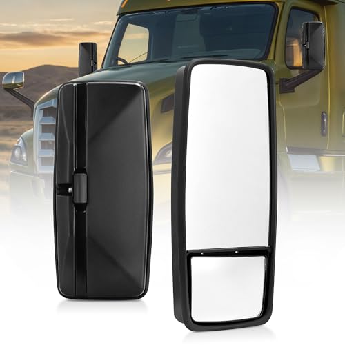YITAMOTOR Right Passenger Side Mirror Door Mirror Compatible With 2008-2023 ISUZU NPR NPR-HD NQR NRR Chevy GMC W3500 W4500 W5500 Truck 4HK1 4JJ1 Manual Control Rear Vide Side Mirror Black Fo