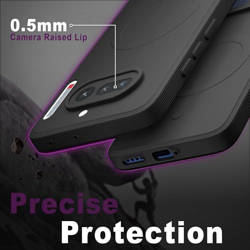 Image of Hupshy Back Cover for Nothing Phone 4a 5G Soft Matte Silicone Mag-Safe Design (Mag-Safe Not Support) Camera Protection | Slim Fit Bumper Cover (Black)