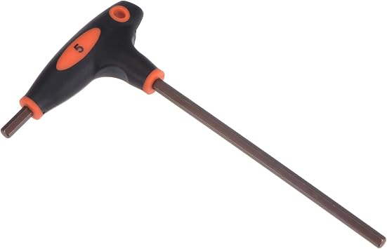 sourcing map 5mm Hex Key T-Handle Dual End Wrench Spanner, Metric S2 Steel