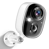 Security Camera Wireless Outdoor 2K Battery Powered Color Night Vision WiFi Waterproof Surveillance Camera 2 Way Talk Motion Detection Spotlight Alarm SD/Cloud Storage for Home Security Indoor Kid Pet