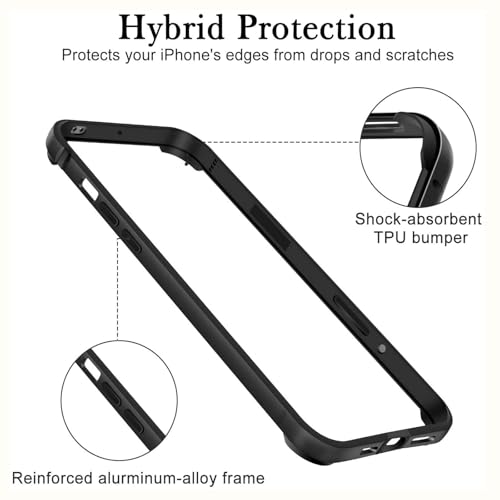 Cadre métal iPhone 13 Pro Max coque fine usage quotidien noir - 2