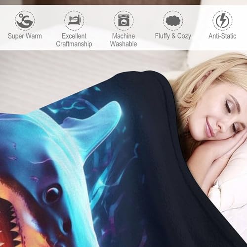Couverture en requin idée cadeau originale plaid doux 150x200
