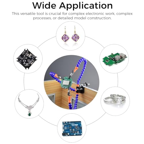 Image of Serplex Soldering Helping Hands Clamp, Third Hand Soldering Tool with 3 Flexible Alligator Clip Arms, PCB Third Hand Holder Soldering Station Vise Table Clamp PCB Holder for Electronics Repair