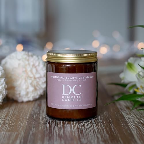 Eucalyptus & Orange Essential Oil Candle for Aromatherapy | Denmead Candles Blend 17 Focus - All Natural Candle, Non-Toxic, Chemical-Free, Hand-Poured, 160g - Image 3