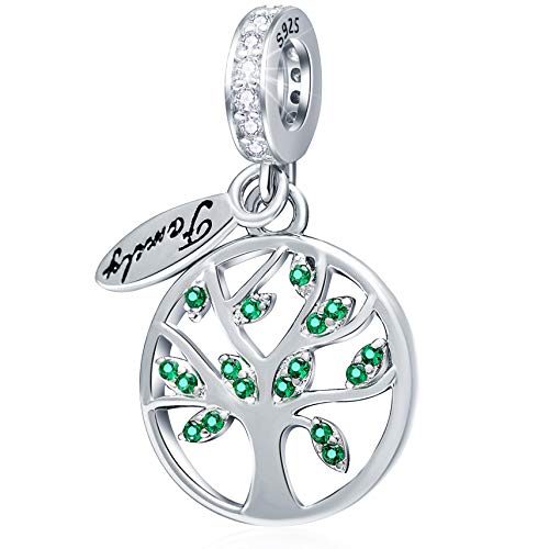 Family Tree Of Life Charms Fits Pandora Happy Mothers Day Bracelet, 925 Sterling Silver Dangle Familia Heritage Bead Pendant With Cz, Gifts For Easter/Father/Daughter/Son #TOP22