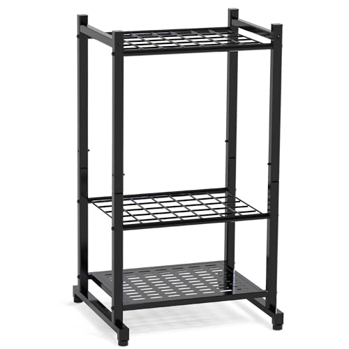 Sttoraboks Garden Tool Organizer, Yard Tool Tower Rack für Garage Organisation und Lagerung, bis zu 35 langstielige Werkzeuge, Heavy Duty Steel Garden Tool Stand für Schuppen, Outdoor, Schwarz