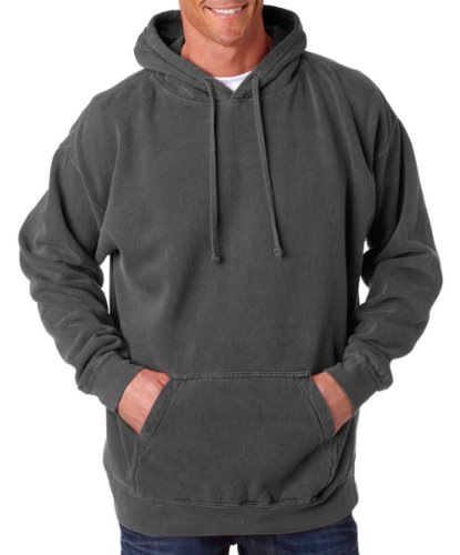 Comfort Colors Men's Garment-Dyed Pullover Hood 1567, Pepper, X-Large