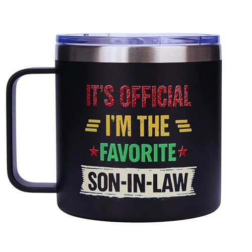 Taza para yerno favorito 14oz acero inoxidable negra miniatura 1