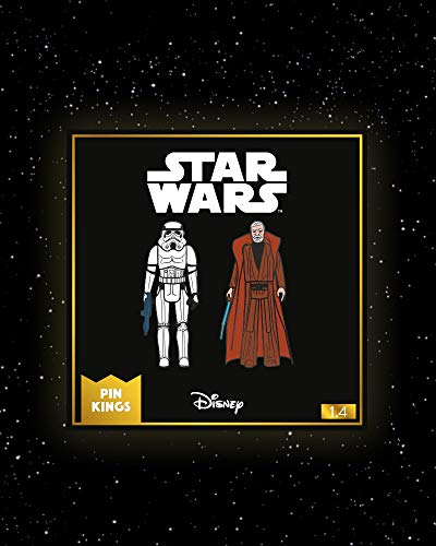 Pin Kings Official Star Wars Stormtrooper and Obi Wan Collectible Metal Enamel Pin Badges - Set of Two Enamel Pins on a Backing Card - Official Merchandise