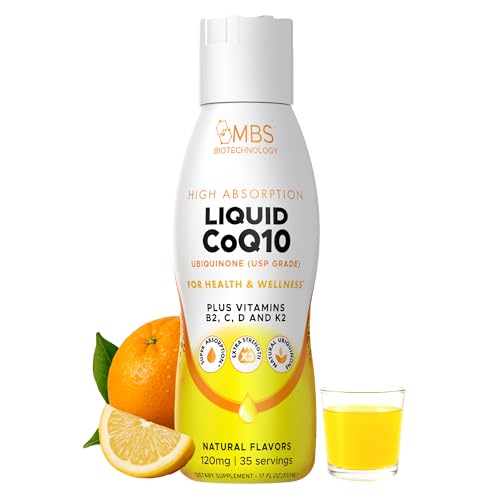 MBS Biotechnology Liquid CoQ10 120mg of Bioavailable Ubiquinone for Superior Absorption. Support