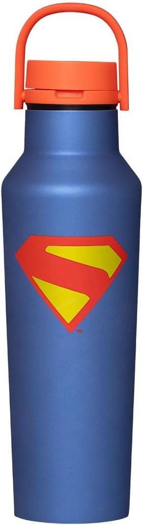 Corkcicle Sport Canteen - Keeps Drinks Cold 25 Hours - Stainless Steel Water Bottle - Triple-Insulated - Spill-Proof - Summer Drinkware Gift - Keeps Drinks Ice Cold - 20 oz - Superman