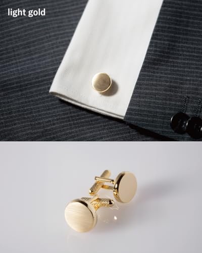 [TAVARAT] Cufflinks for Men cuff links mens classic round shape Black Silver Light Gold Tps-1774