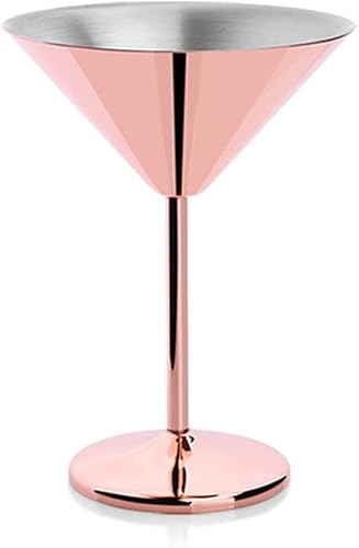 1 paquete de vasos de Martini de acero inoxidable irrompibles de metal irrompible, duradero, único (dorado)