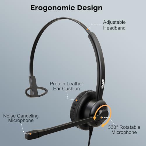 Mairdi MRD-609UC Usb Headset With Microphone For Pc, Computer Headset With Mic Noise Canceling For Laptop Teams Zoom Skype Jabber Voip Telephone Office Call Center, Dragon Nuance Speech Dictation Headphone thumb #5