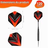 QKURT ailettes fléchettes, 120 pièces en 8 styles durables photo 2