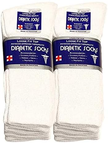 Falari Physicians Approved Diabetic Socks For Men Women Non-Binding Loose Top Wide Crew Length - Image 4