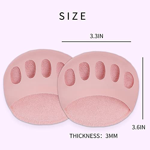 Image of Ball of Foot Cushions Honeycomb Fabric Metatarsal Pads Invisible Socks Pads for Women and Men Reusable Forefoot Pads (5 Pairs-Pink)