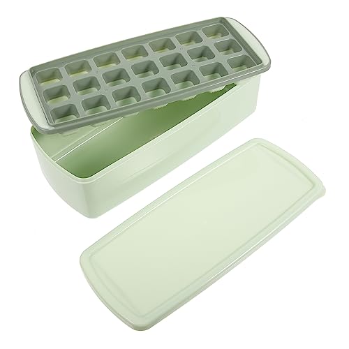 NUOBESTY Stampo Per Cubetti Di Ghiaccio in Silicone Mini Con Coperchio e Contenitore, Vaschette Per Ghiaccio Per Congelatore, Set Con Paletta Per Cocktail e Uso Domestico