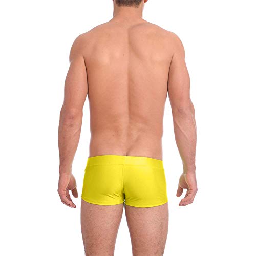 Gary Majdell Sport Mens New Solid Hot Body Boxer Swimsuit Yellow Medium #TOP3
