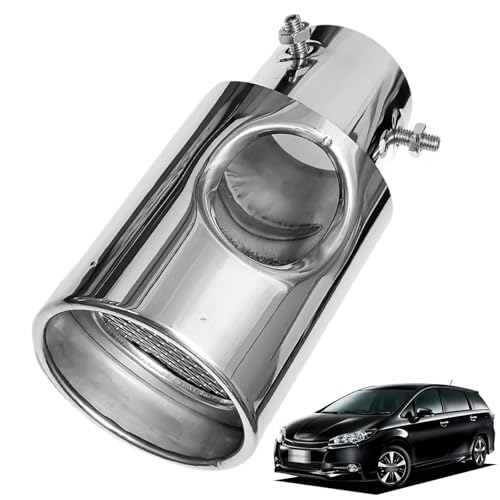 新しく改良された マフラー カッター に適用ウィッシュ 20系 2009年4月~2017年10月 テールスロート 専用設計 メッシュ付き 中空排水口 テールパイプマフラー 車用マフラー装飾アクセサリー ステンレス鋼 塗装工程 防錆 防食 DIY 排気管 角