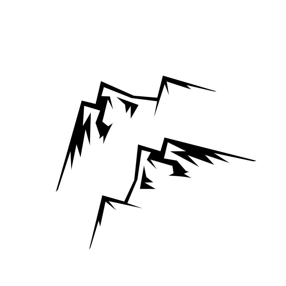 Dabhuoc Glossy Black Car Stickers Camper Van Custom Mountain Graphics Vinyl Decals Tuning Accessories(Glossy Black)