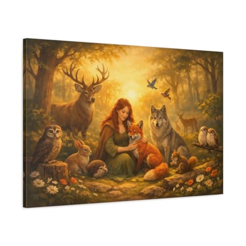 Impression sur toile forêt enchantée avec châssis en bois de 3 cm
