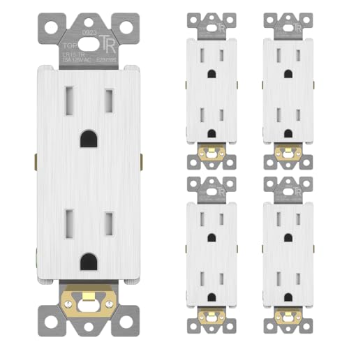 LIDER Decorator Receptacle, Tamper-Resistant Wall Outlet, 15A, 5-Pack