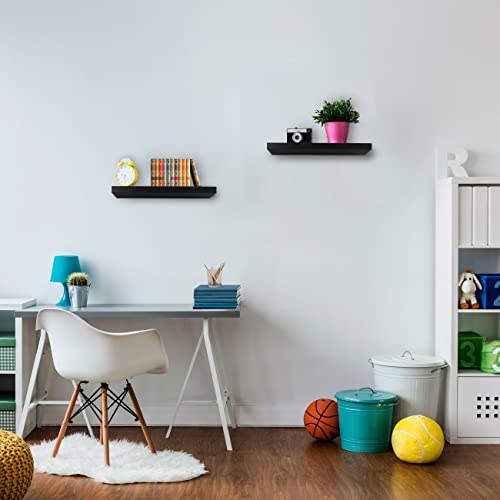 Sorbus Floating Shelf Large 24 X 9 - Hanging Wall Shelves Decoration — Perfect Trophy Display, Photo Frames — Extra Long 24 Inch (Black) #TOP6