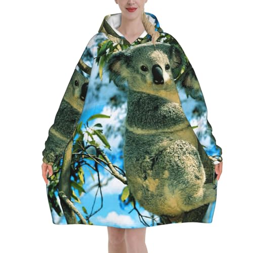 Couverture à capuche imprimé koala idée cadeau originale et douce