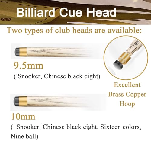pool cues adult with case pool cues adult uk 3/4 Split One-Piece Through-Bar Snooker Special Table Cue Small Head 9.5/10Mm(Color:2,Size:10mm)
