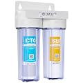 Max Water 2 Stage (Sediment, Odor & Improving Taste) Whole House 10 inch, Standard Water Filtration System - Clear Housing - Sediment + Carbon Block Filter - ¾ Inlet/Outlet