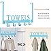 Kuhome Over The Door Towel Holder - Hooks & Rack for Bathroom, Robe & Beach Towels (Blue)