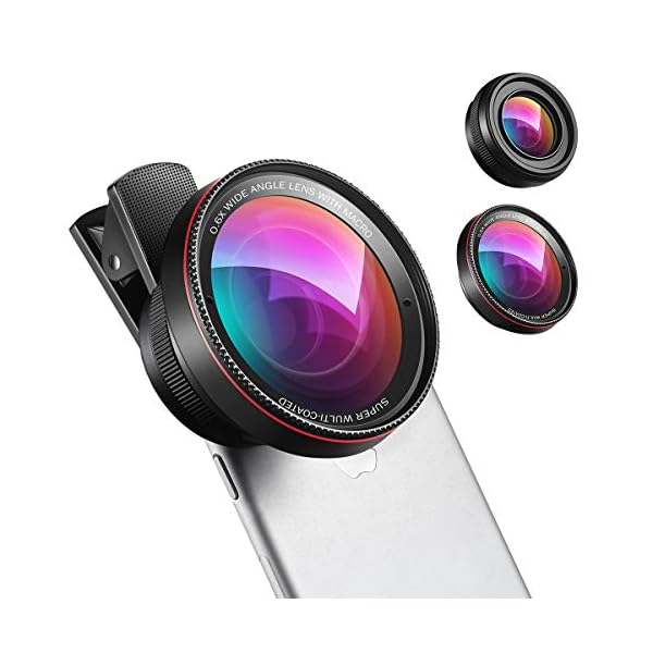(Neu) Handy-Kameraobjektiv, 0,6 x Super-Weitwinkelobjektiv, 15 x Makro-Objektiv, 2 in 1 Clip-On-Handy-Objektiv-Set für…