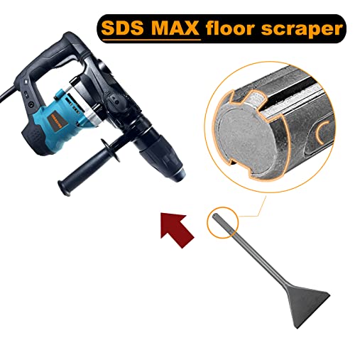 Higospro 6 Inch Wide Tile & Thinset Scaling Chisel Sds-Max Shank, 6" X 15" Scraper Removal Bit, Ideal For Rotary Hammer Drills Compatible With Sds-Max #TOP3