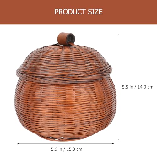 Panier en osier en forme de citrouille avec couvercle Gatuida - 4