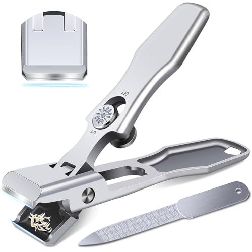 German Nail Clippers for Men Thick Nails Upgrade Straight Toenail Clippers for Seniors with Wide Opening Large Heavy Duty No Splash Ingrown Fingernail Clipper Nail Cutter with Catcher