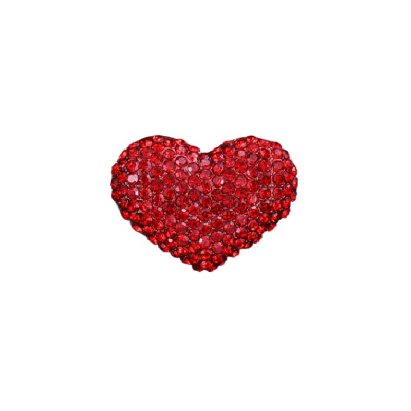 Red Heart Rhinestone Brooch for Women | Sparkling Heart Pin Jewelry | Red-image-6