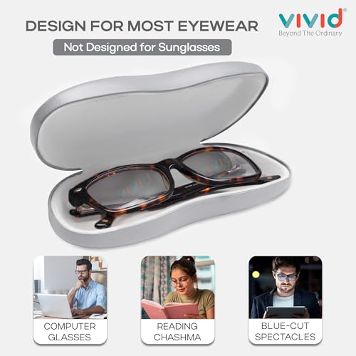 Image of VIVID Vision Unisex Adult Eyewear Specs Case Cover | Screw Driver | Free Cloth | Protect Eye Glasses | Chashma Dibbi | Spectacle Box | HINGE-SPRING | Metal | 3 IN 1