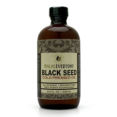 Pure And Cold Pressed Black Seed Oil - 8 Oz Glass Bottle - Non-Gmo And Vegan - Nigella Sativa -Hexane Free - Halal Certified - Unfiltered,Dark And Potent - Natural Source Of Nigellone And Thymoquinone #TOP15