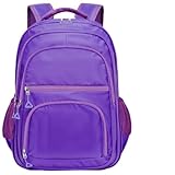 Kit Mochila Grande Escolar Passeio Casual + Fone de Ouvido Via Bluetooth (Lilas)