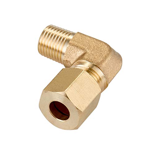 Litorange 4 Pack Metal Brass Compression Tube Pipe Fitting Connector, 90 Degree Elbow Adapter thumb #2