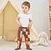 Caihoyu Baby Sleepers with Feet Gently Weave Cotton Baggy Footed Pants for Unisex Boys Girls 18M an Orange Red and Brown Brick Pattern Background
