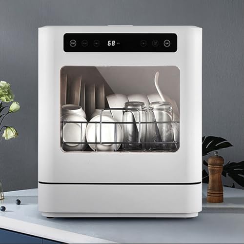 Lavavajillas De Encimera De 800 W, Lavavajillas Portátil De Encimera, 4 Programas De Lavado, Lavavajillas Compacto, Con Pantalla LED, Capacidad Para Vajilla De 2 a 6 Personas, Para Familias Y Restaura